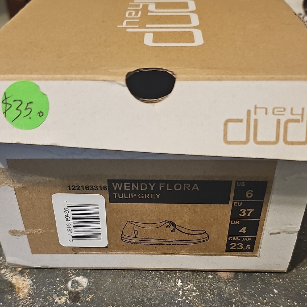 Hey Dude Wendy Flora Women's Flats - Tulip Gray